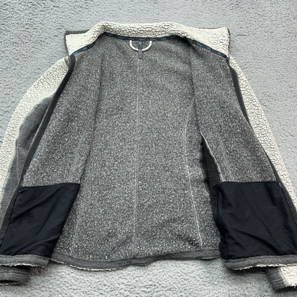 Kuhl Kozet Full Zip Jacket Womens L Wool Blend Sherpa White Gray Hiking Gorpcore - Picture 7 of 10